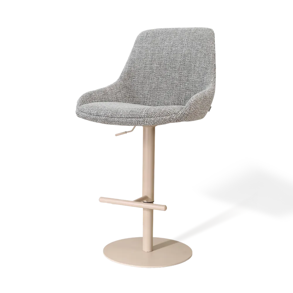 Nolon Niva-Isa tulp barkruk grijs blend verstelbaar - beige poten