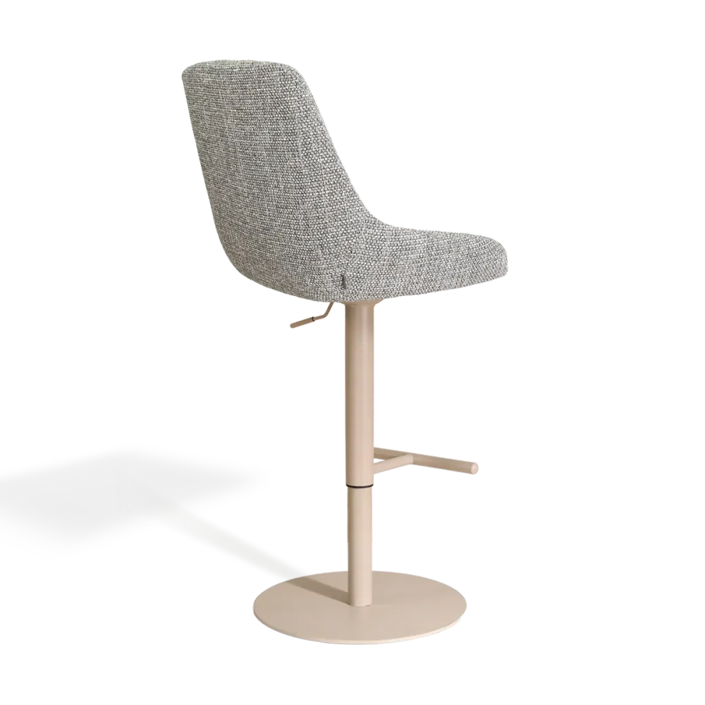 Nolon Niva-Isa tulp barkruk grijs blend verstelbaar - beige poten