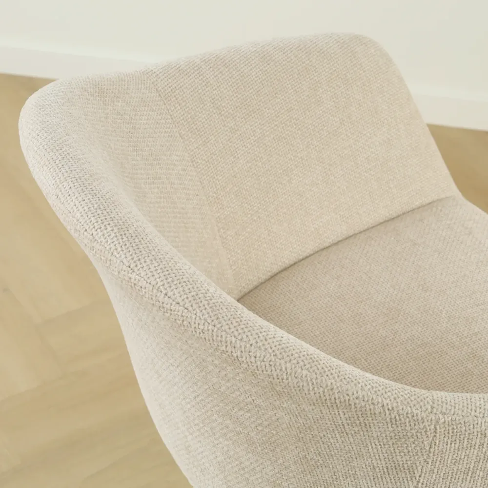 Nolon Niva-Otis tulp barkruk cottonbeige - verstelbaar - zwarte poten