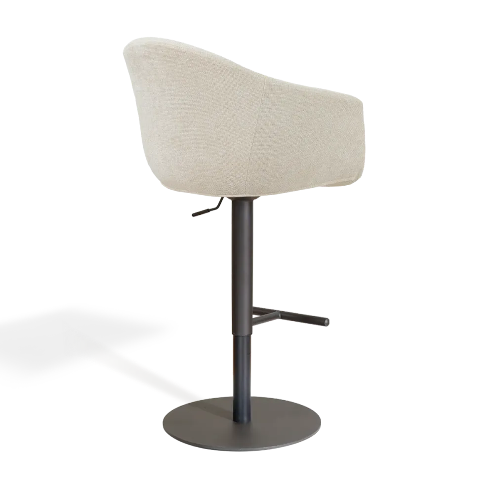 Nolon Niva-Otis tulp barkruk cottonbeige - verstelbaar - zwarte poten