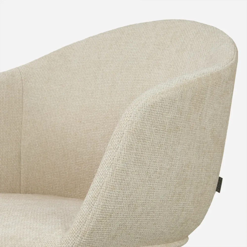 Nolon Niva-Otis tulp barkruk cottonbeige - verstelbaar - zwarte poten