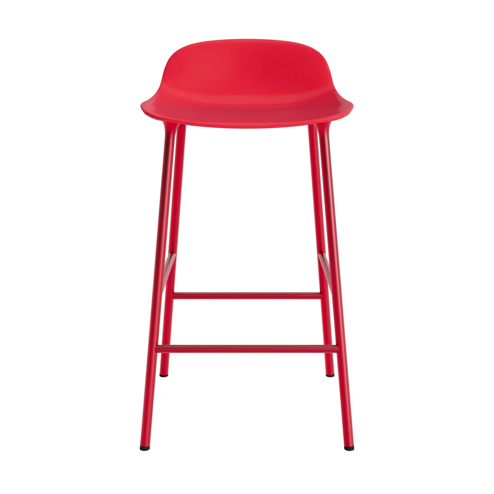 Normann Copenhagen Form barkruk H65 Red Bright vierpoot staal