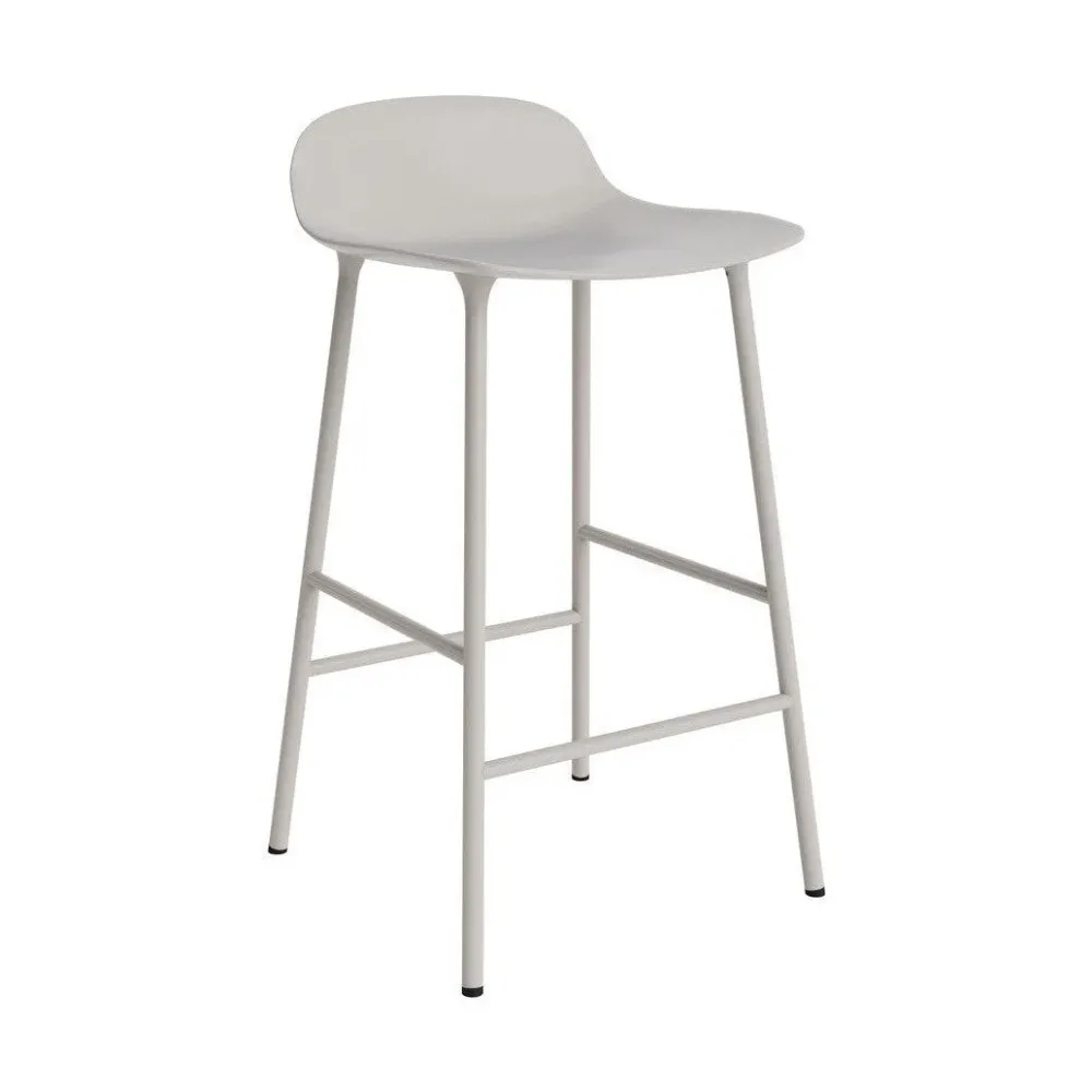 Normann Copenhagen Form barkruk H65 Warm Grey vierpoot staal