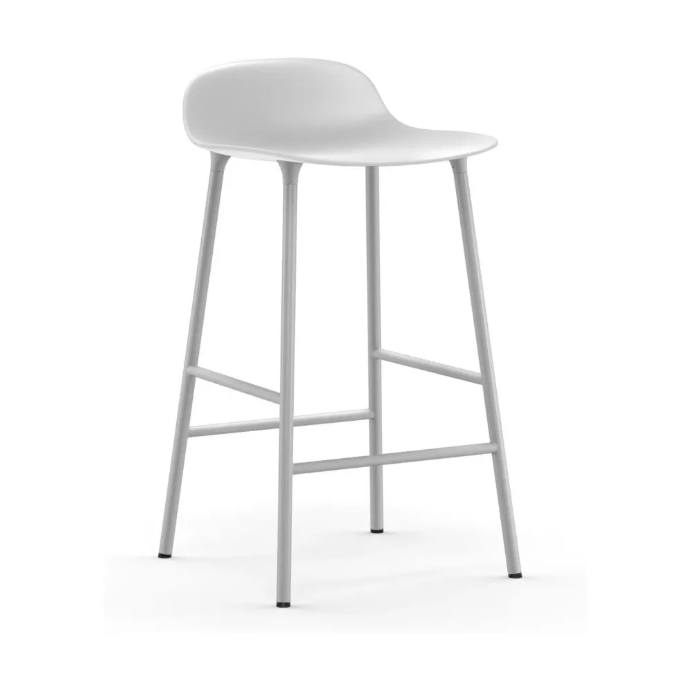 Normann Copenhagen Form barkruk H65 White vierpoot staal