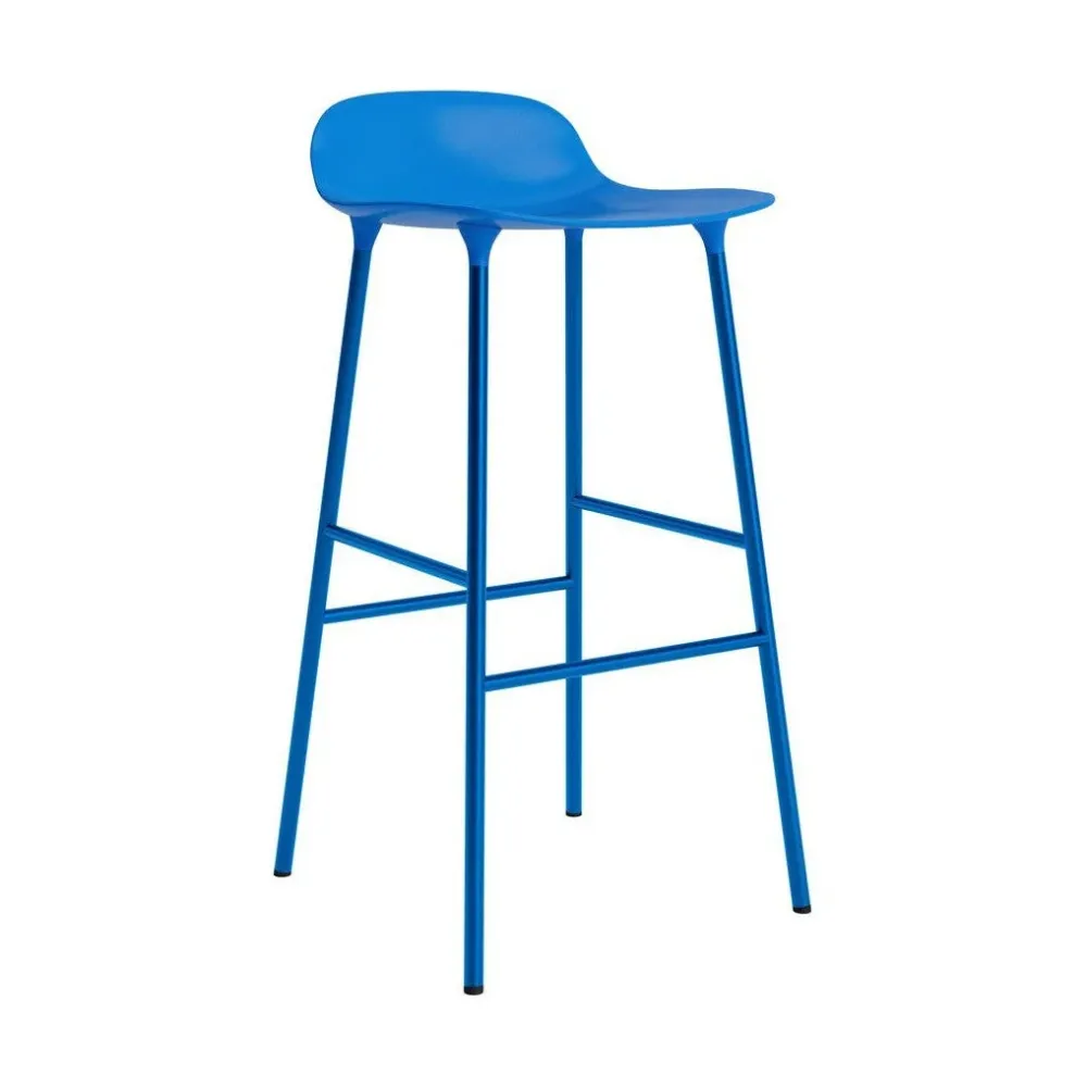 Normann Copenhagen Form barkruk H75 Blue Bright vierpoot staal