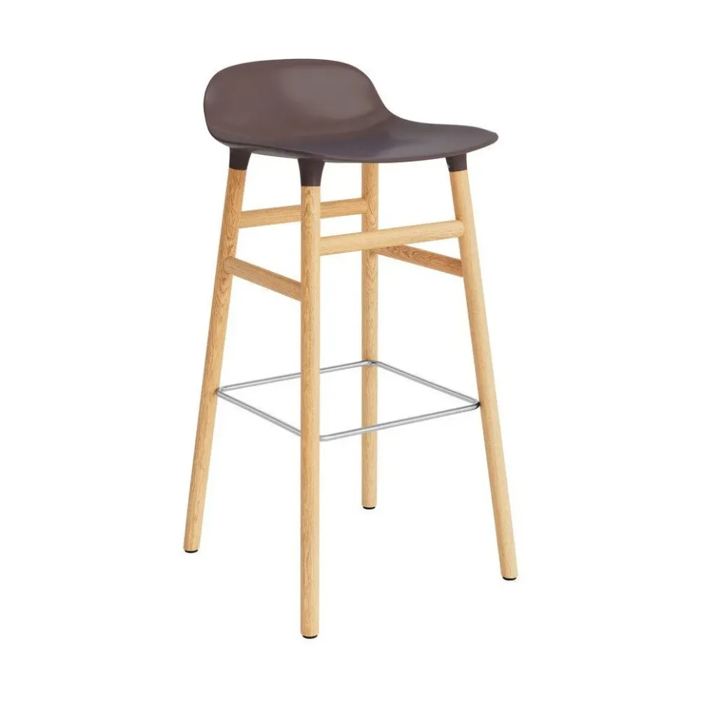 Normann Copenhagen Form barkruk H75 eiken Brown vierpoot eikenhout