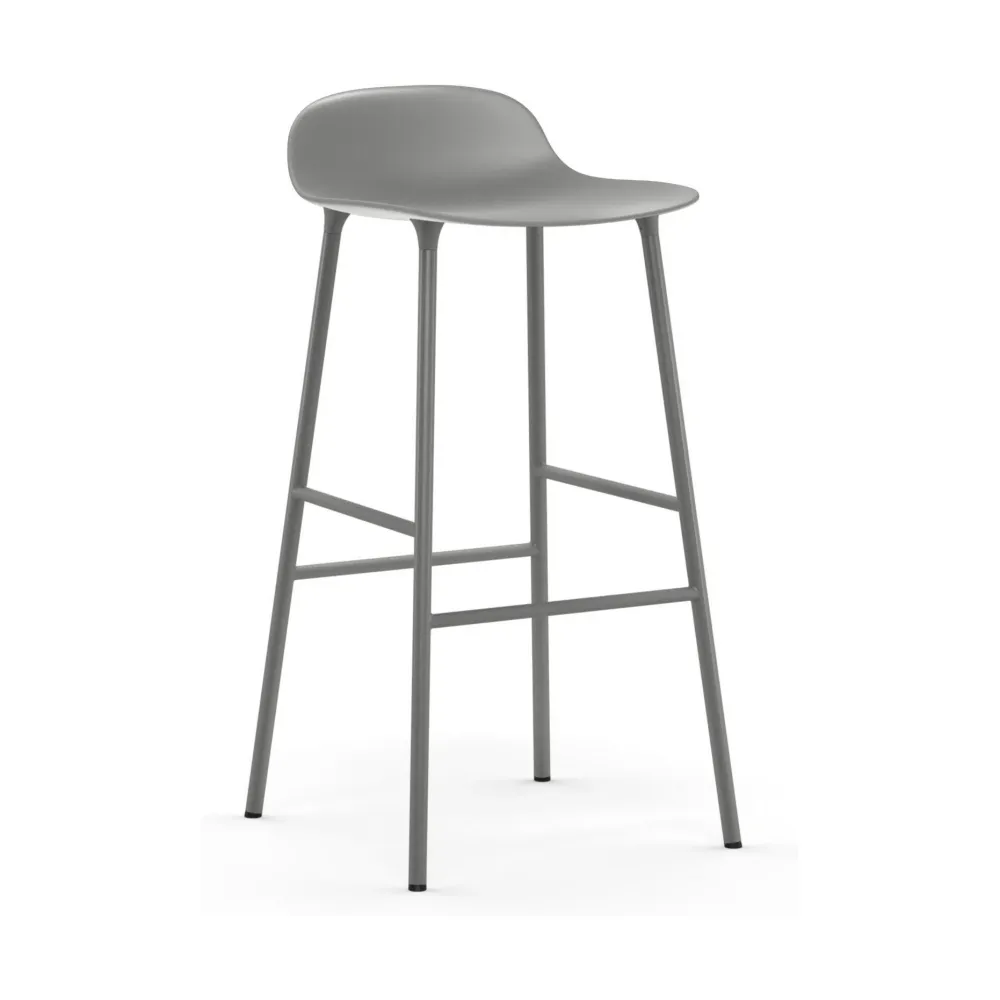 Normann Copenhagen Form barkruk H75 Grey vierpoot staal
