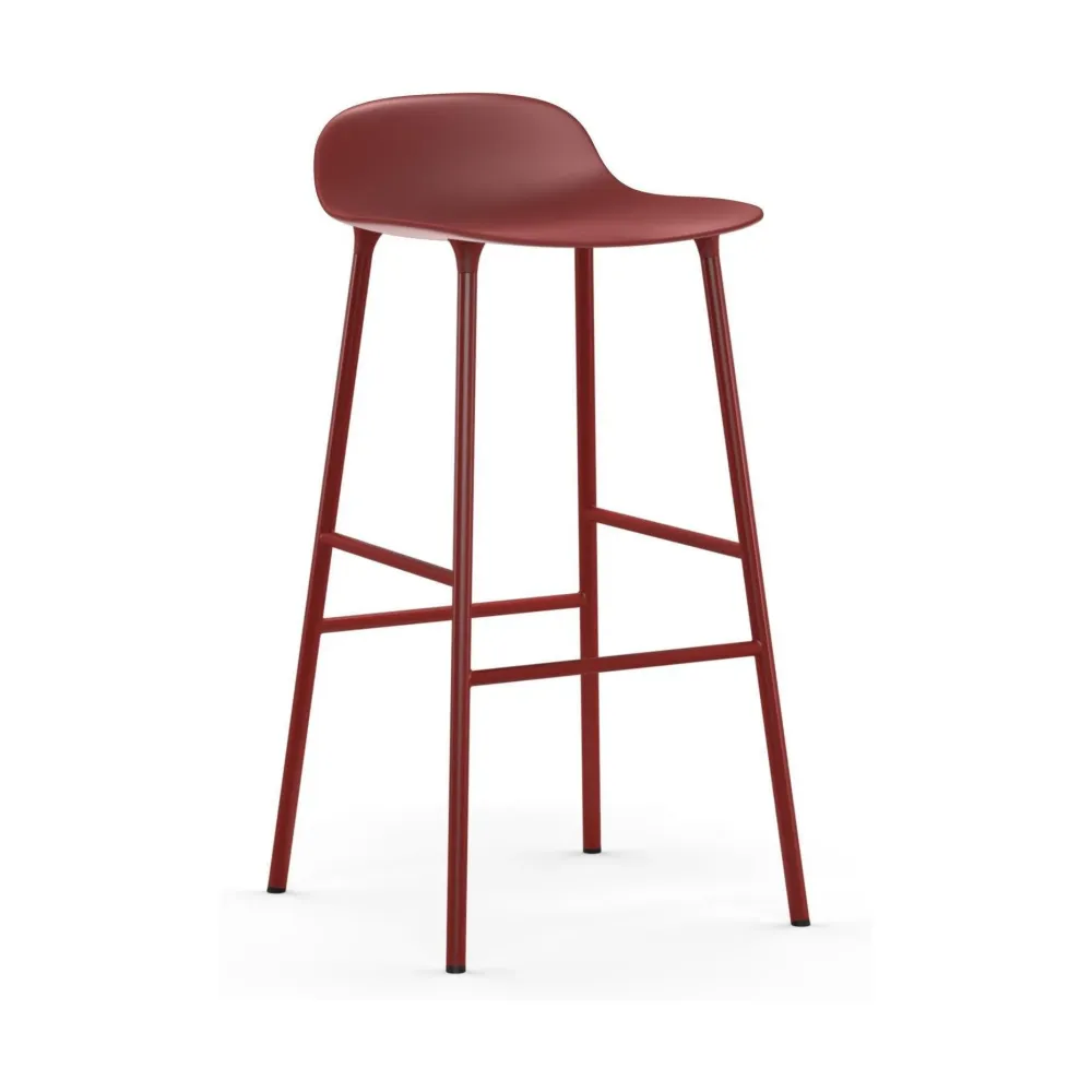 Normann Copenhagen Form barkruk H75 Red vierpoot staal