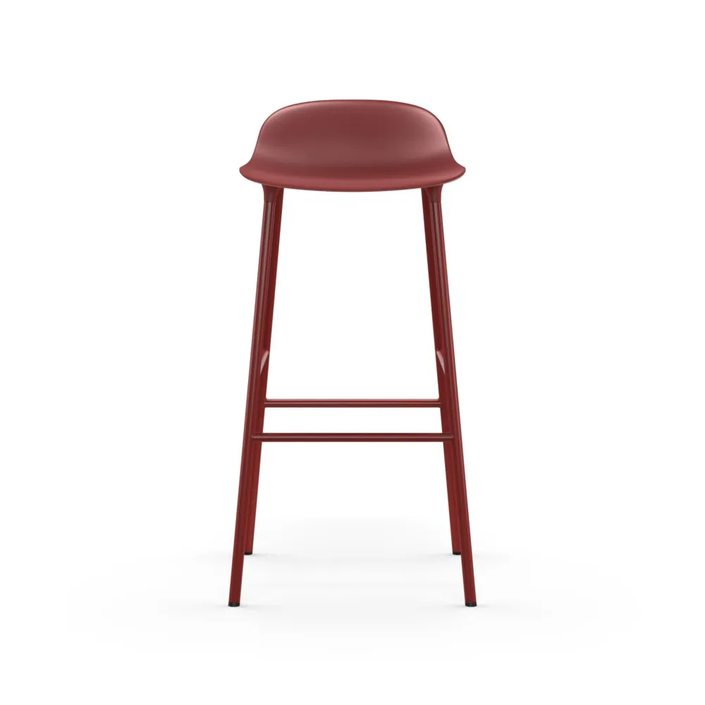 Normann Copenhagen Form barkruk H75 Red vierpoot staal
