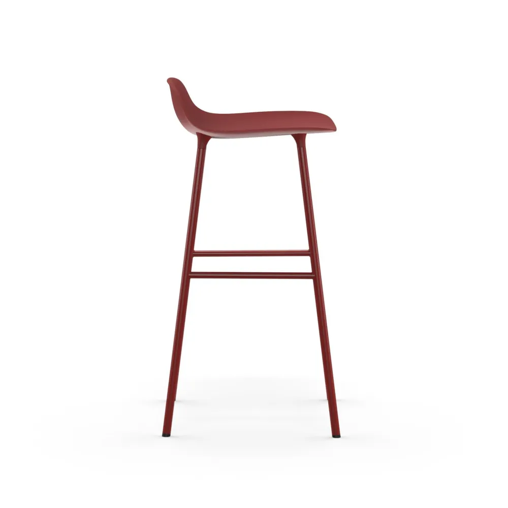 Normann Copenhagen Form barkruk H75 Red vierpoot staal