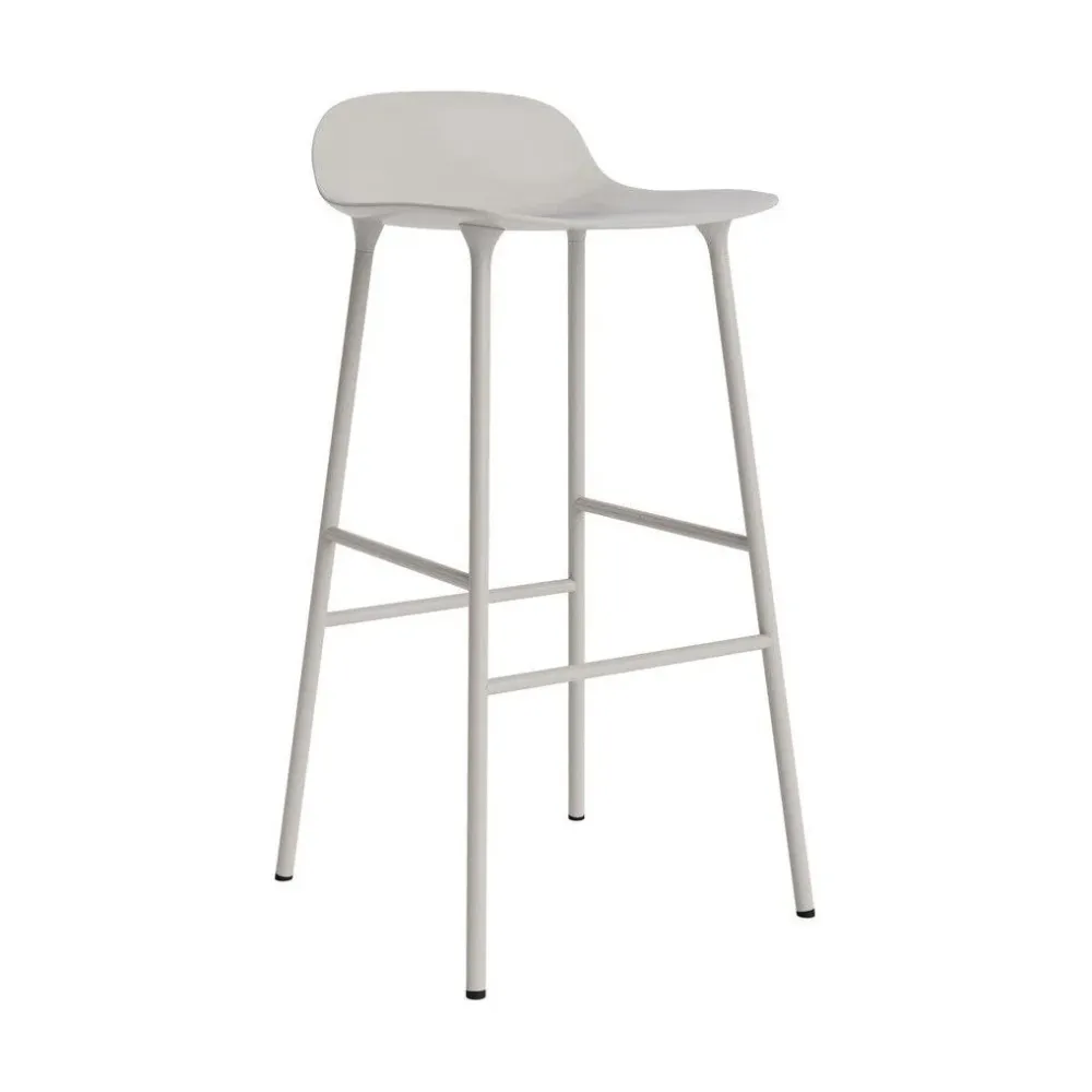 Normann Copenhagen Form barkruk H75 Warm Grey vierpoot staal