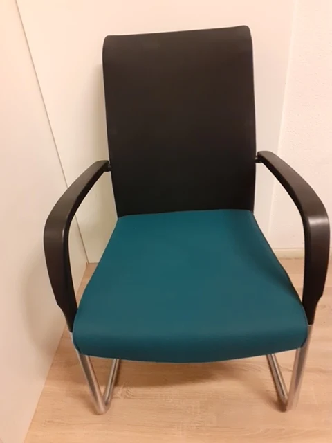 Vergaderstoel Kush/cp frame alu - Groen/terquoise Slede netwave rug want Office Comfort