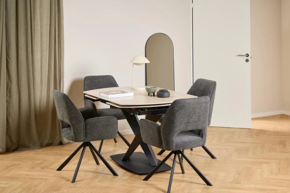 Rebellenclub Noé Eetkamerstoel - Set van 2 - Antraciet