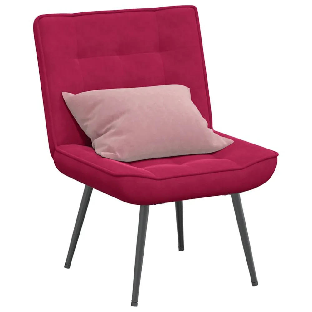 Relaxstoel 64x74x84 cm fluweel wijnrood
