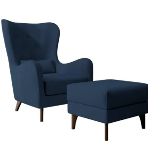 Fauteuil met hocker Casara velvet Selsey