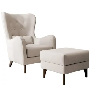 Fauteuil met hocker Casara velvet Selsey