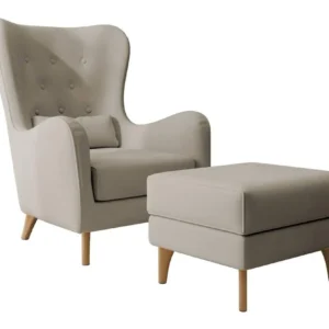 Fauteuil met hocker Casara velvet Selsey