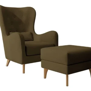 Fauteuil met hocker Casara velvet Selsey