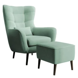 Fauteuil met hocker Verdiro velvet Selsey