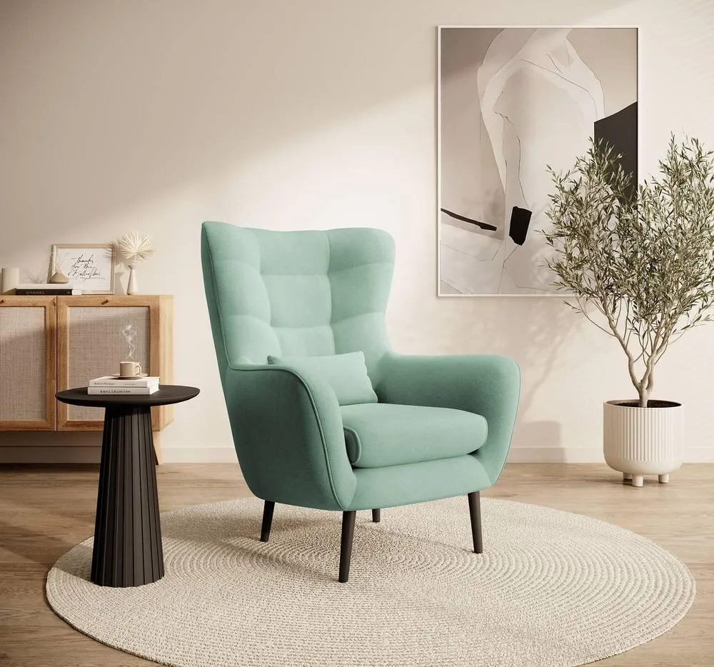 Fauteuil met hocker Verdiro velvet Selsey