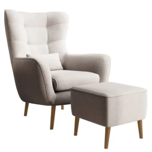Fauteuil met hocker Verdiro velvet Selsey