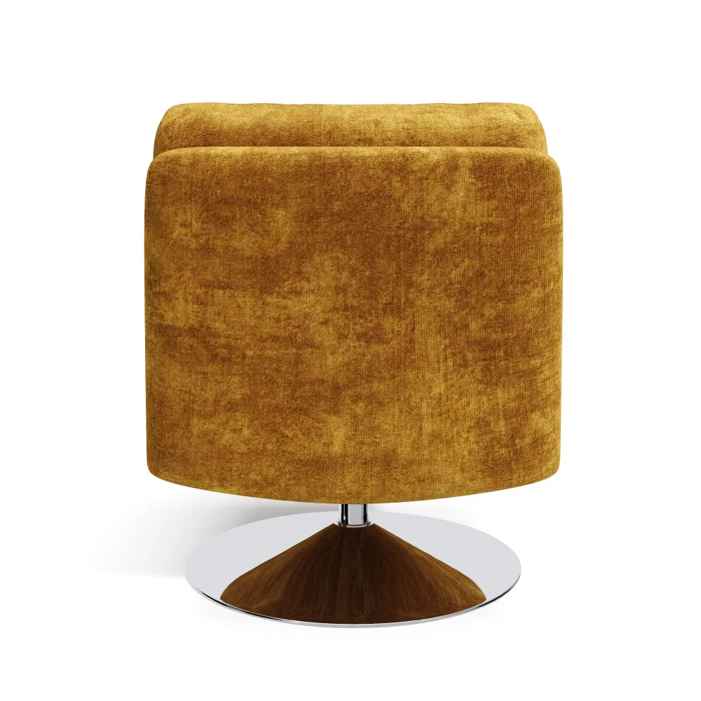 Sia Home - Fauteuil TIMELESS - Fluweel met structuur - Mosterd - 60.5cm