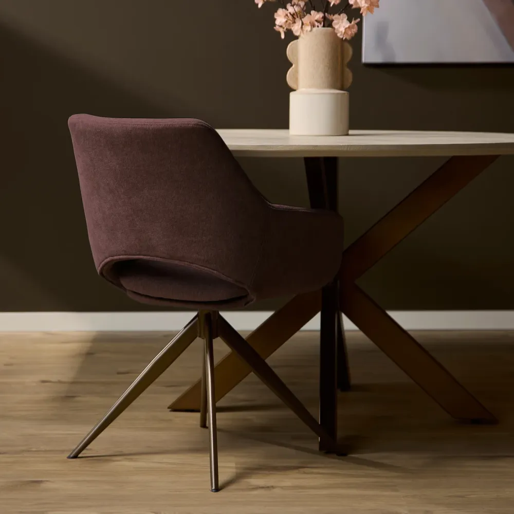Starfurn Eetkamerstoel Daisy - Paars Stof - Set van 2