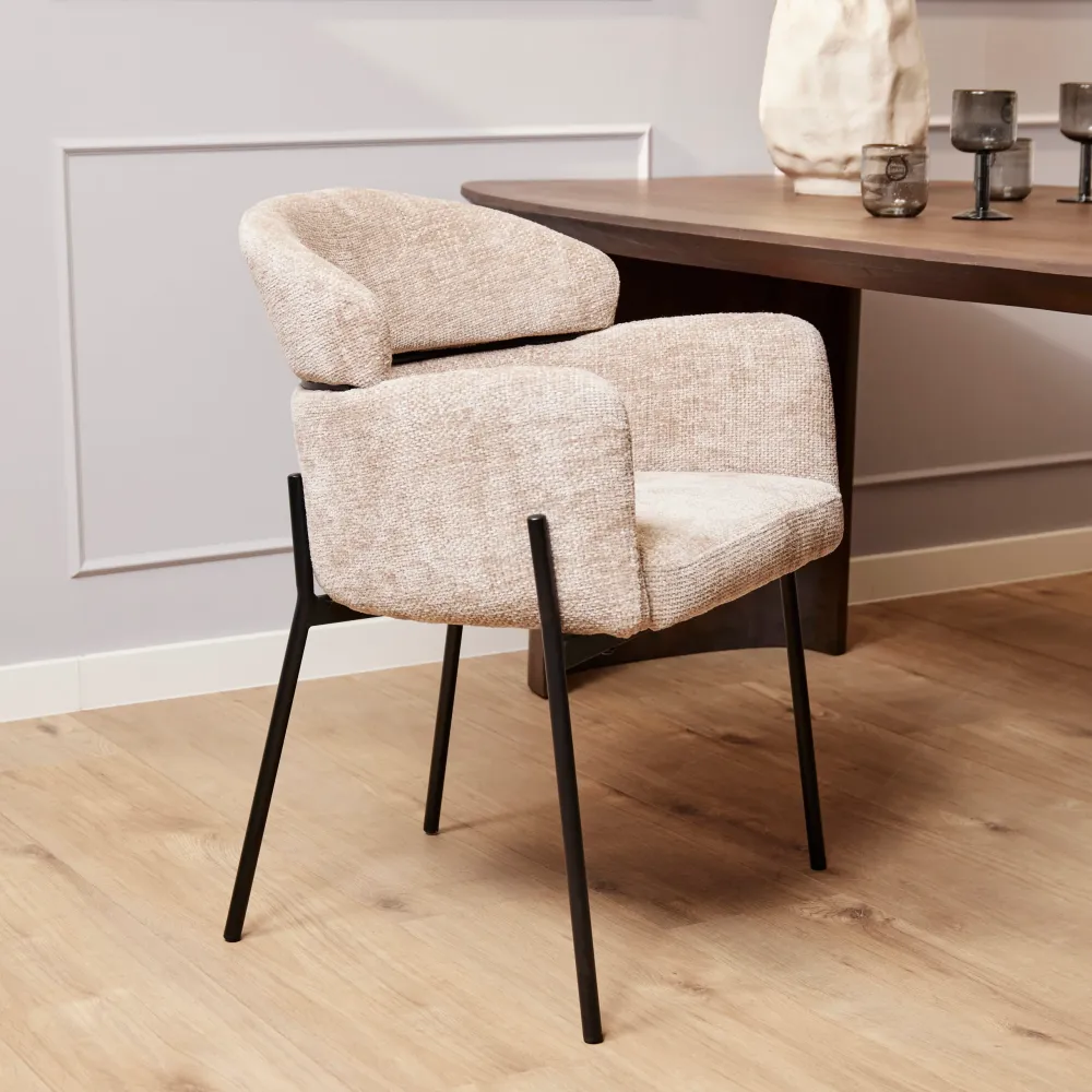 Starfurn eetkamerstoel Otis - beige - 60,5x74,5x55cm