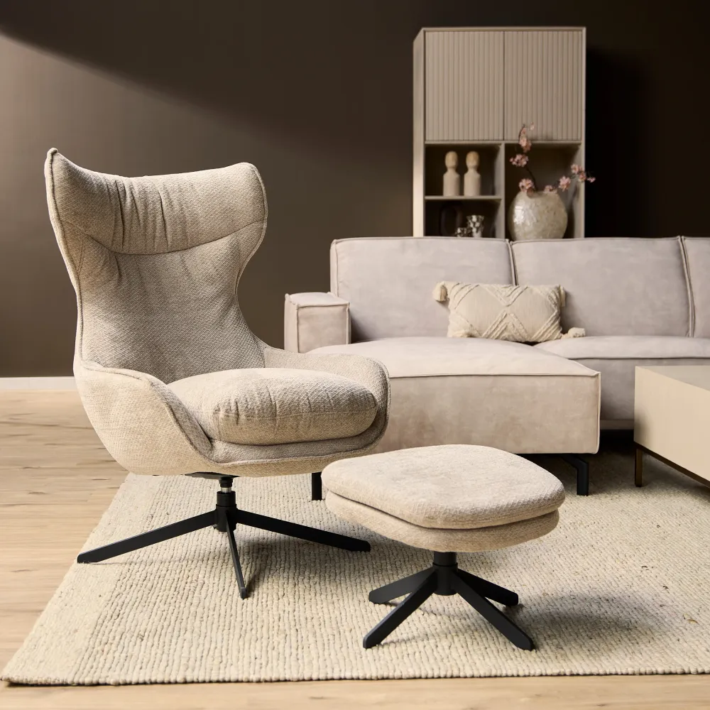 Starfurn fauteuil Liv - taupe - 85x77x108cm