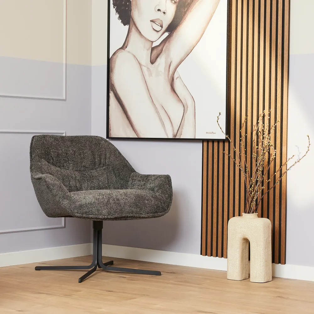 Starfurn fauteuil Mila - grijs - 77x80x52cm