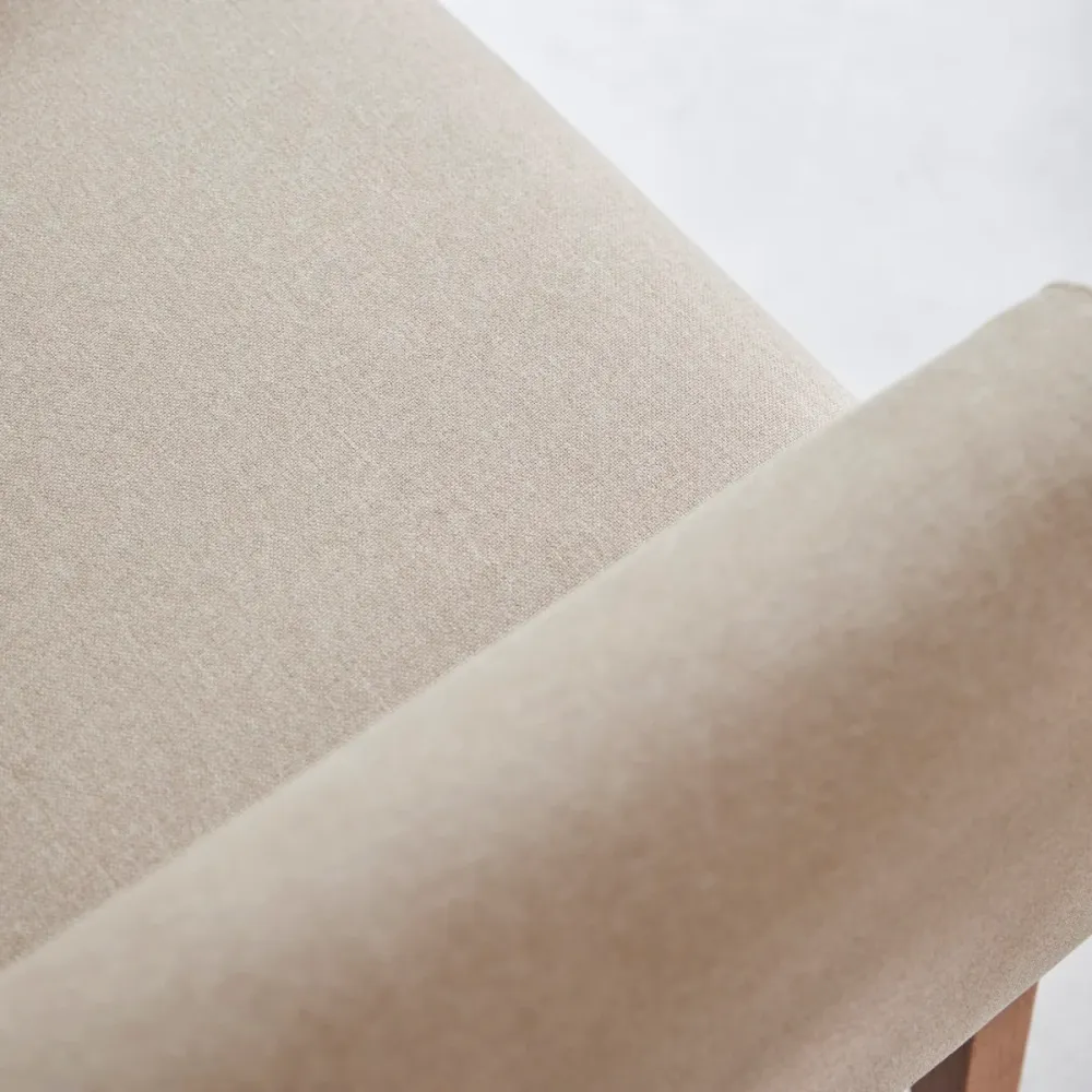 Tikamoon Fauteuil van massief eiken en ecru stof - Beige
