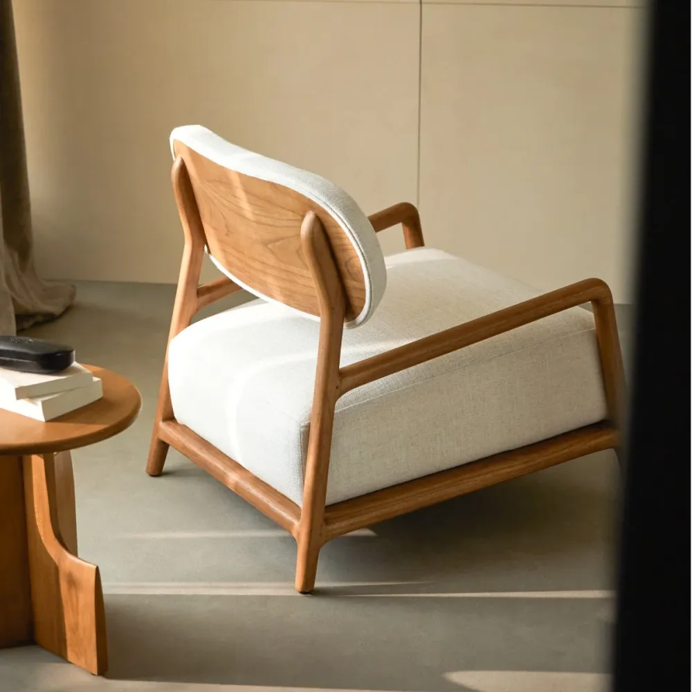 Tikamoon Fauteuil van massief mindi - Beige