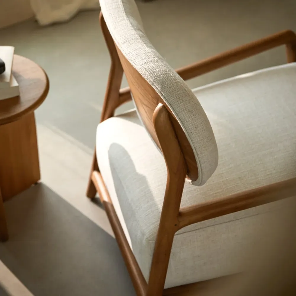 Tikamoon Fauteuil van massief mindi - Beige