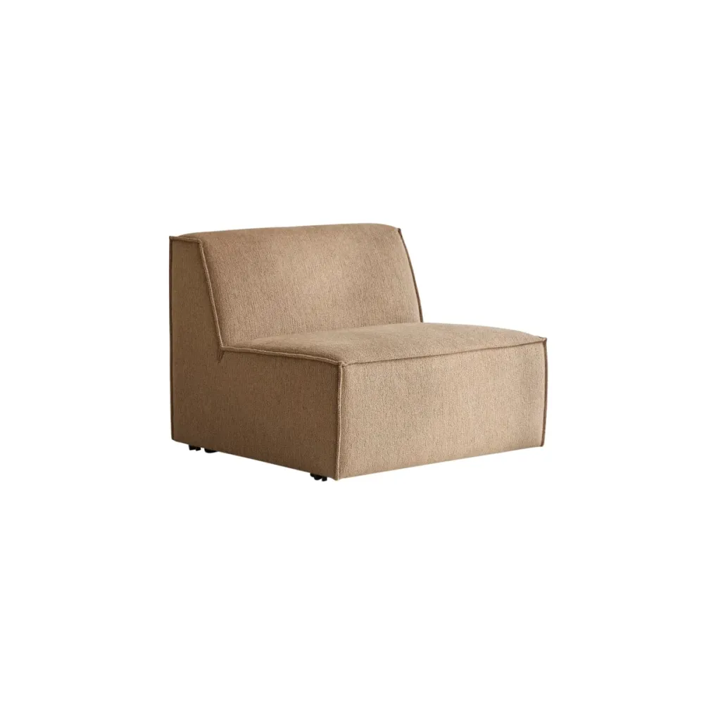 Tikamoon Modulaire fauteuil camelkleurige stof - Bruin