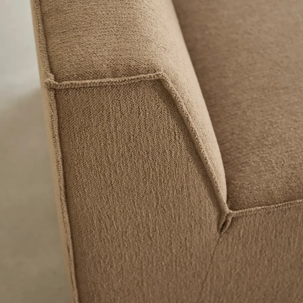 Tikamoon Modulaire fauteuil camelkleurige stof - Bruin