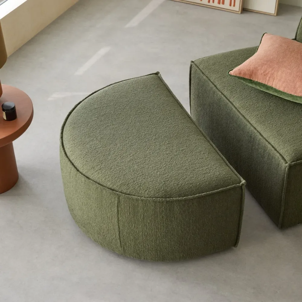 Tikamoon Modulaire loungefauteuil van groene stof - Groen