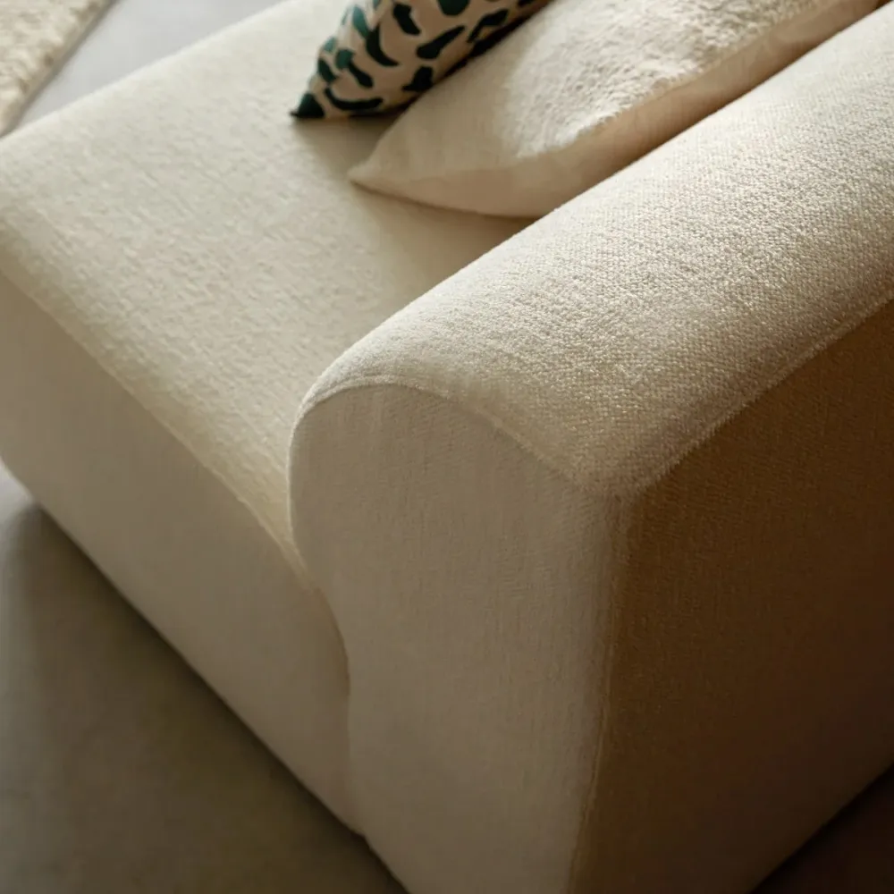 Tikamoon Modulaire stoffen fauteuil écru, groot model - Beige