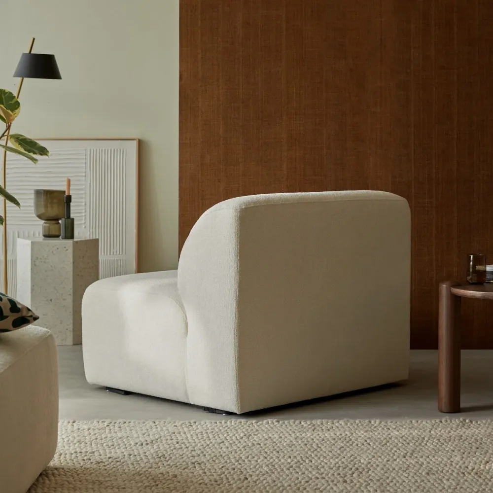 Tikamoon Modulaire stoffen fauteuil écru, groot model - Beige