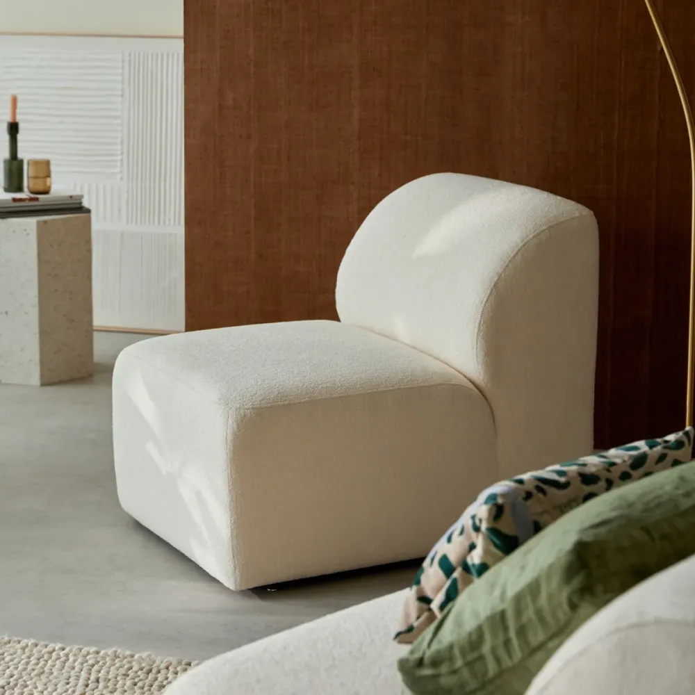 Tikamoon Modulaire stoffen fauteuil écru, klein model - Beige