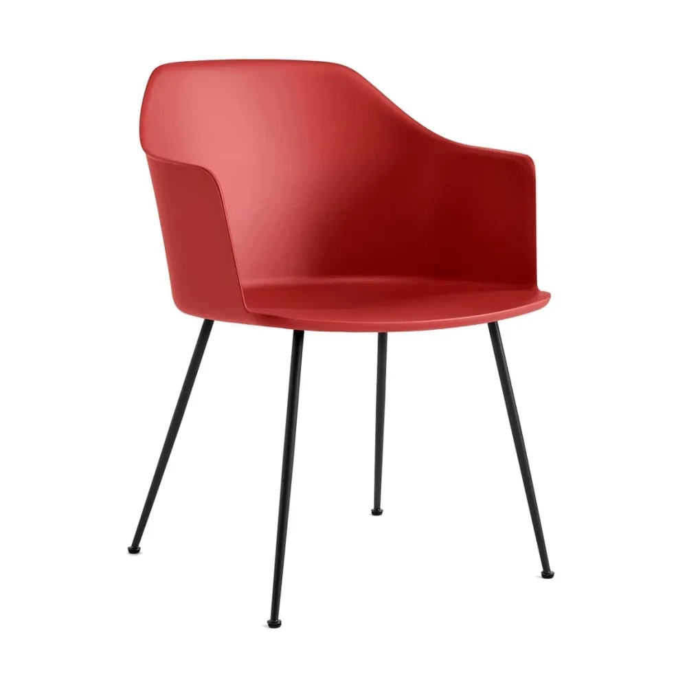 &Tradition Rely HW33 eetkamerstoel black steel Vermilion Red