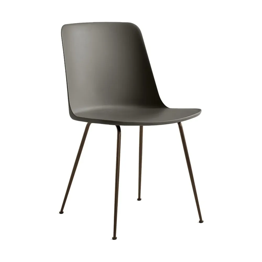 &Tradition Rely HW6 eetkamerstoel bronzed steel Stone Grey