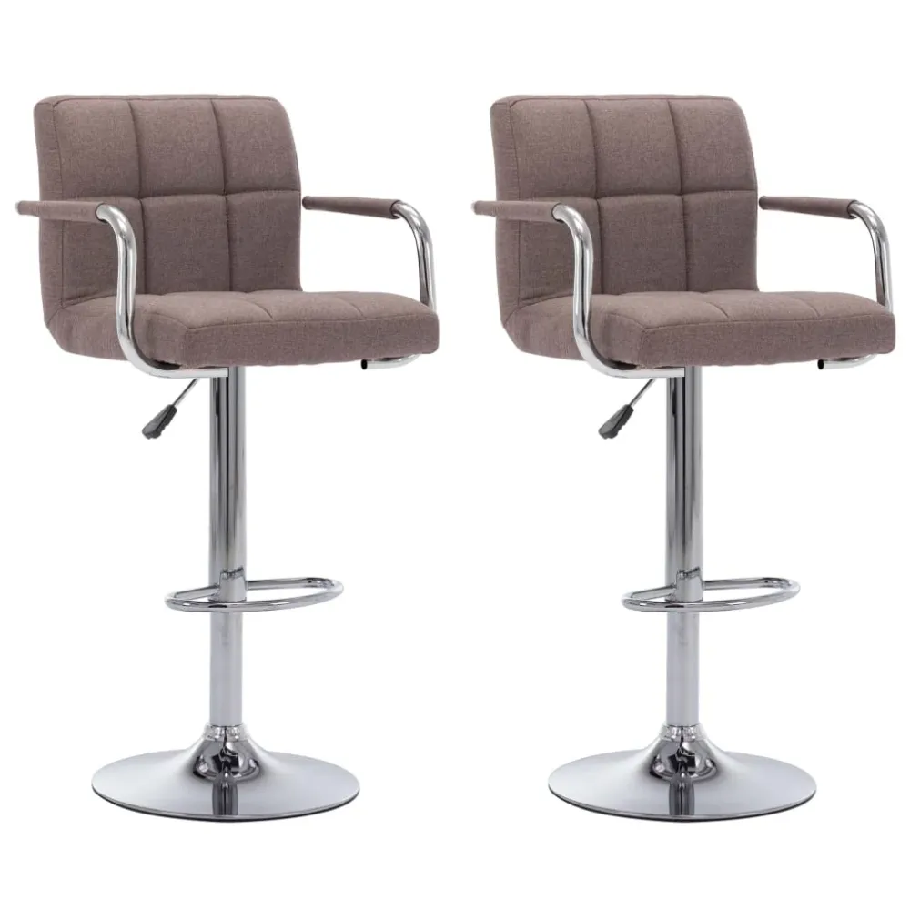Barstoelen 2 st stof taupe vidaXL