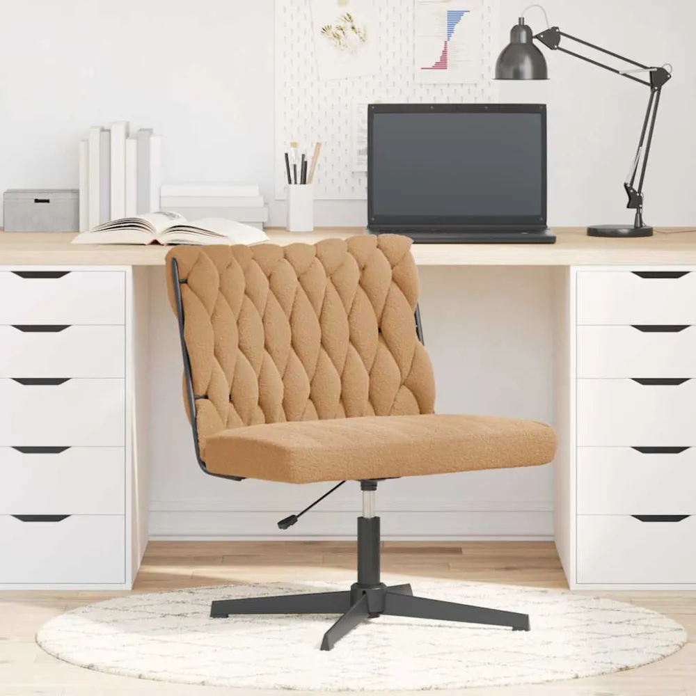 Bureaustoel beige wolachtige stof vidaXL