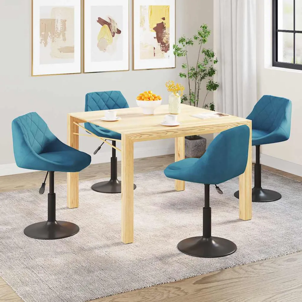 Eetkamerstoelen draaibaar 4 st fluweel blauw vidaXL