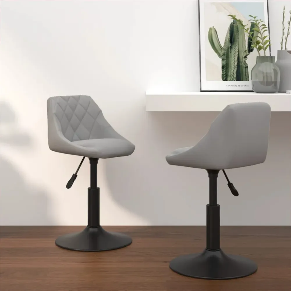 Eetkamerstoelen draaibaar 2 st fluweel lichtgrijs vidaXL