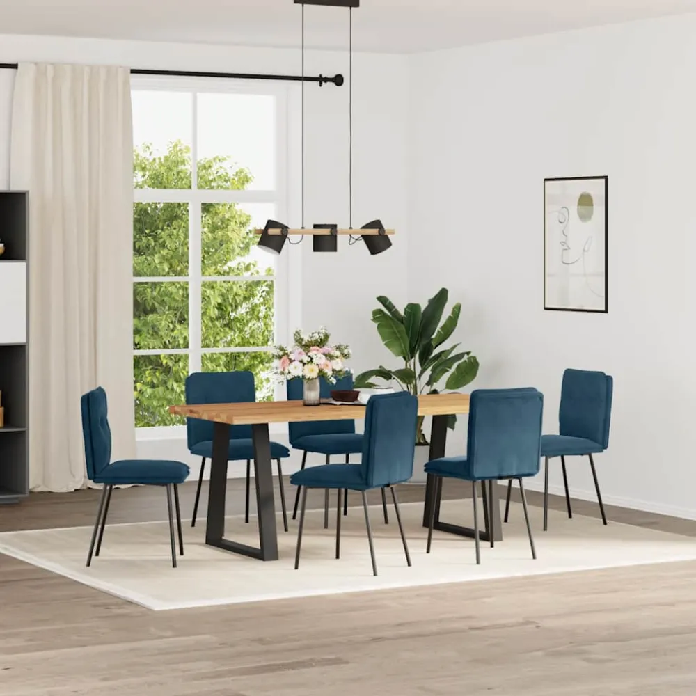 Eetkamerstoelen 6 st fluweel blauw vidaXL