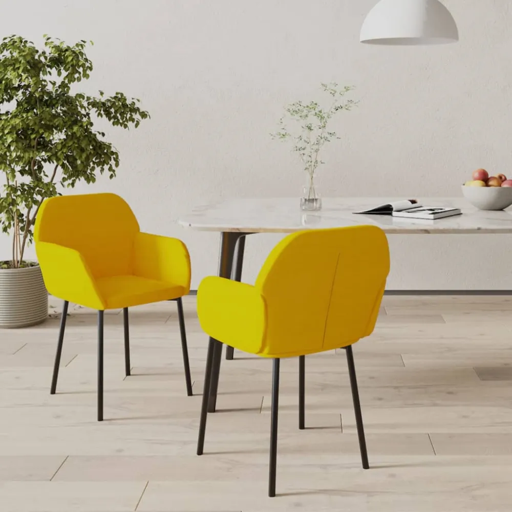 Eetkamerstoelen 2 st fluweel geel vidaXL