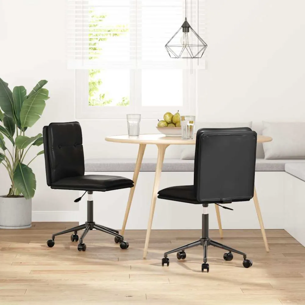 Eetkamerstoelen 2 st kunstleer zwart vidaXL