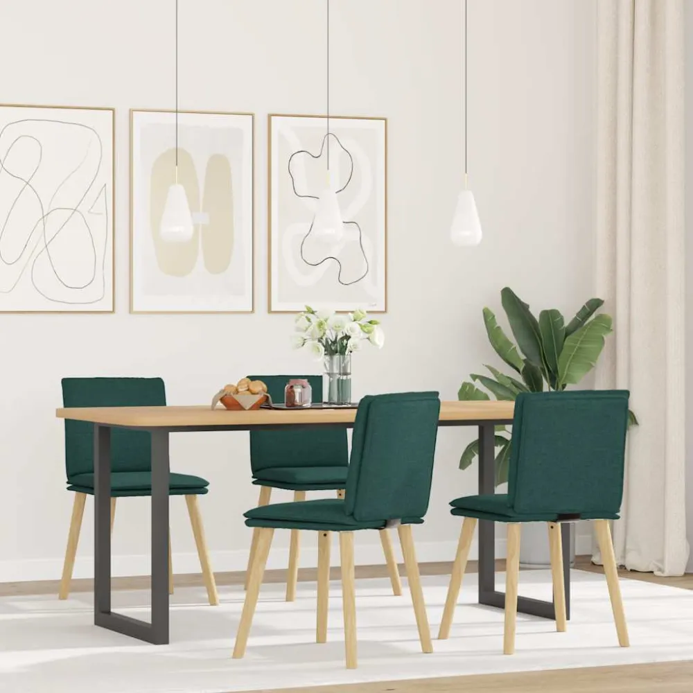 Eetkamerstoelen 4 st stof donkergroen vidaXL