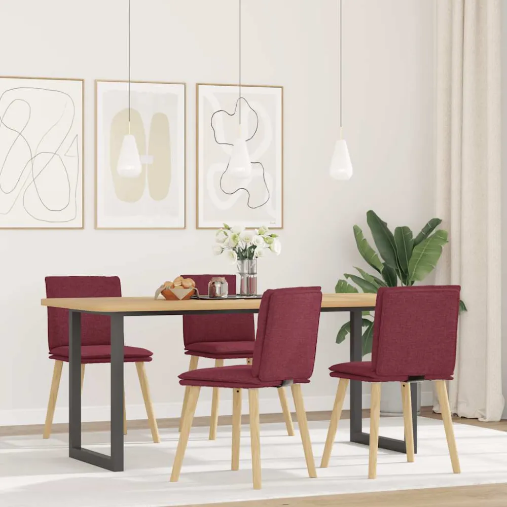 Eetkamerstoelen 4 st stof wijnrood vidaXL